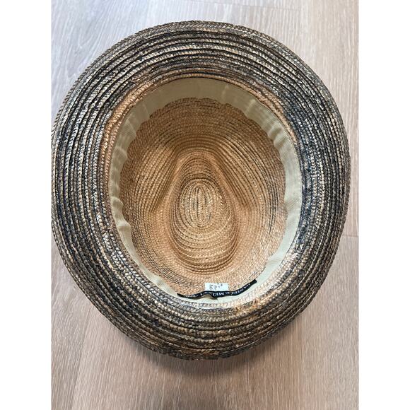 Daniele Meucci Women’s Straw Hat Floral Lace Appliqué Fedora - Picture 6 of 7